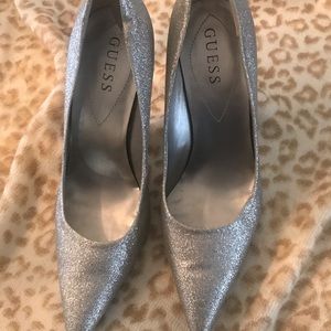 Guess silver pointy shoes